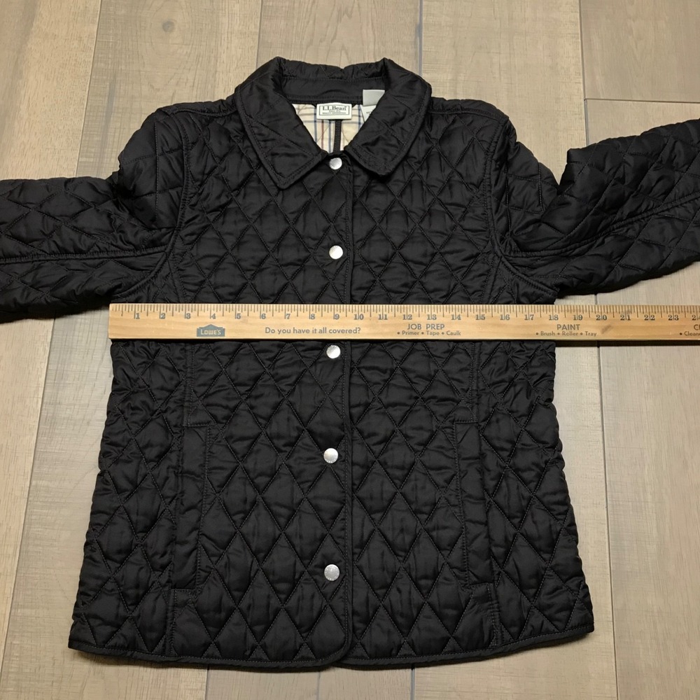 L.L. Bean Jacket Womens Size S Brown‎ Quilted Plaid Lined Snap Riding Barn Chore - Picture 10 of 12